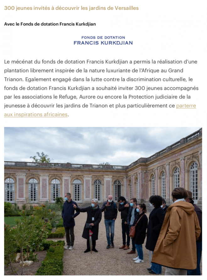 photo de Fonds de dotation Francis Kurkdjian Château de Versailles